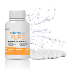NormaLyte electrolyte capsules bottle front view for convenient hydration on the go