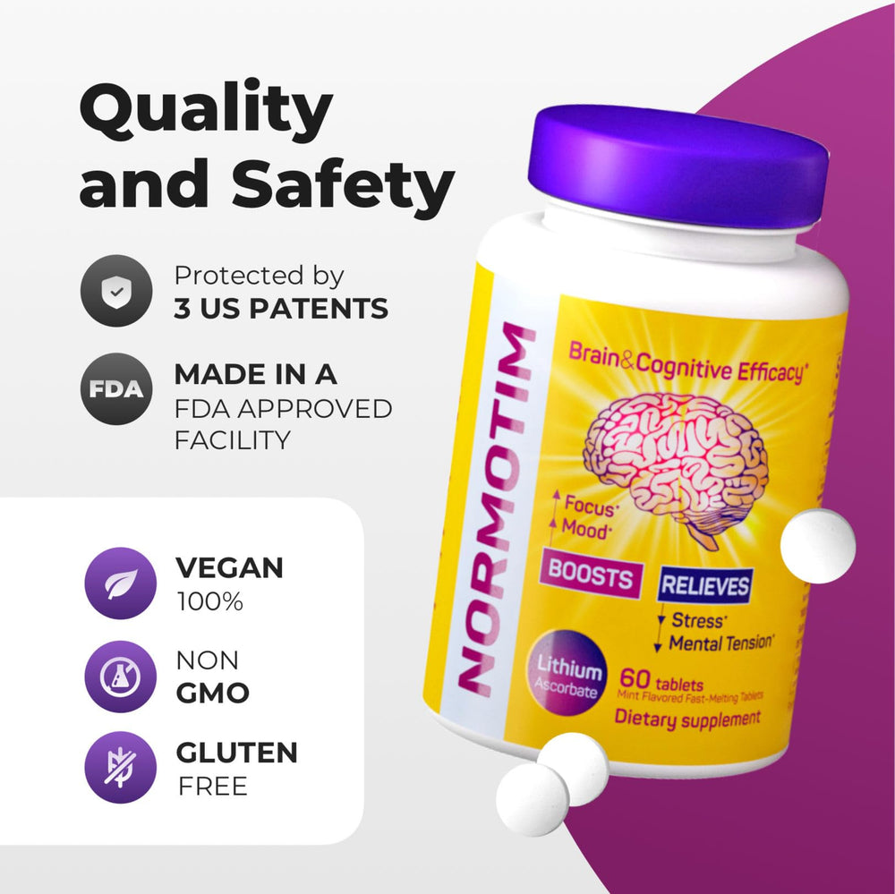 Normotim vitamin B complex illustration emphasizing essential nutrients
