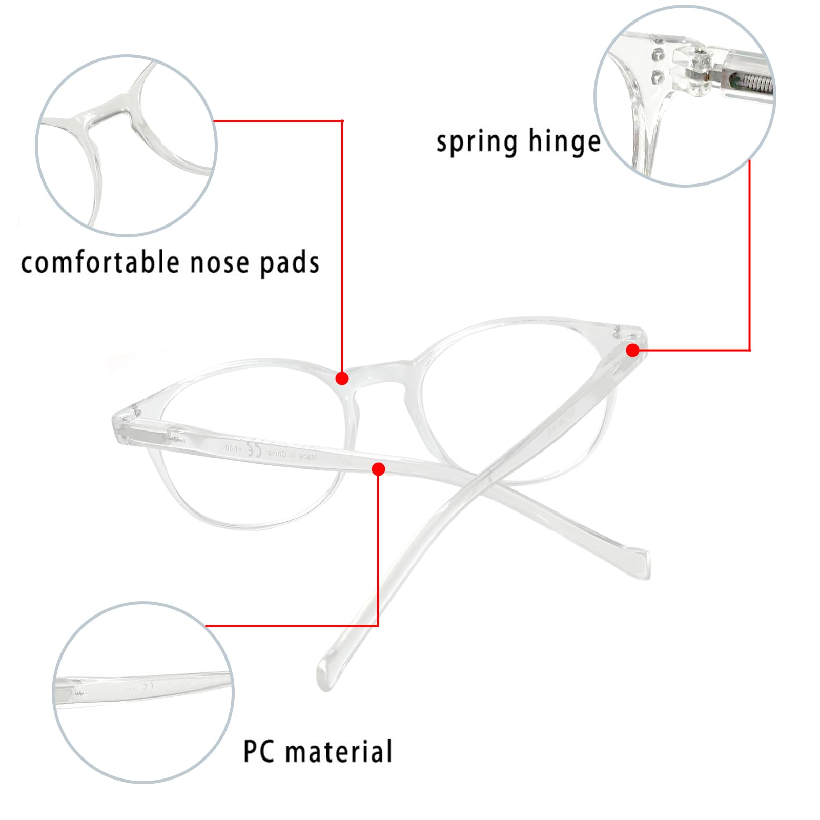 Lightweight NORPERWIS glasses designed for daily reading and easy portability.