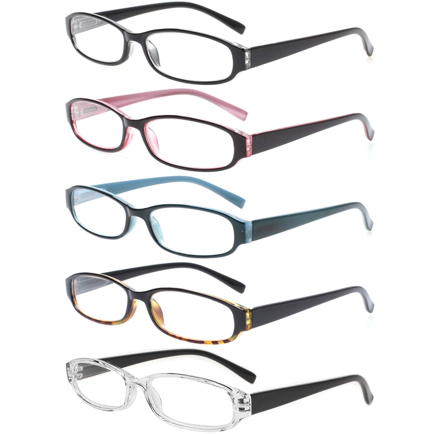 NORPERWIS reading glasses 5 pack colors close-up showing durable, lightweight frames for daily use.