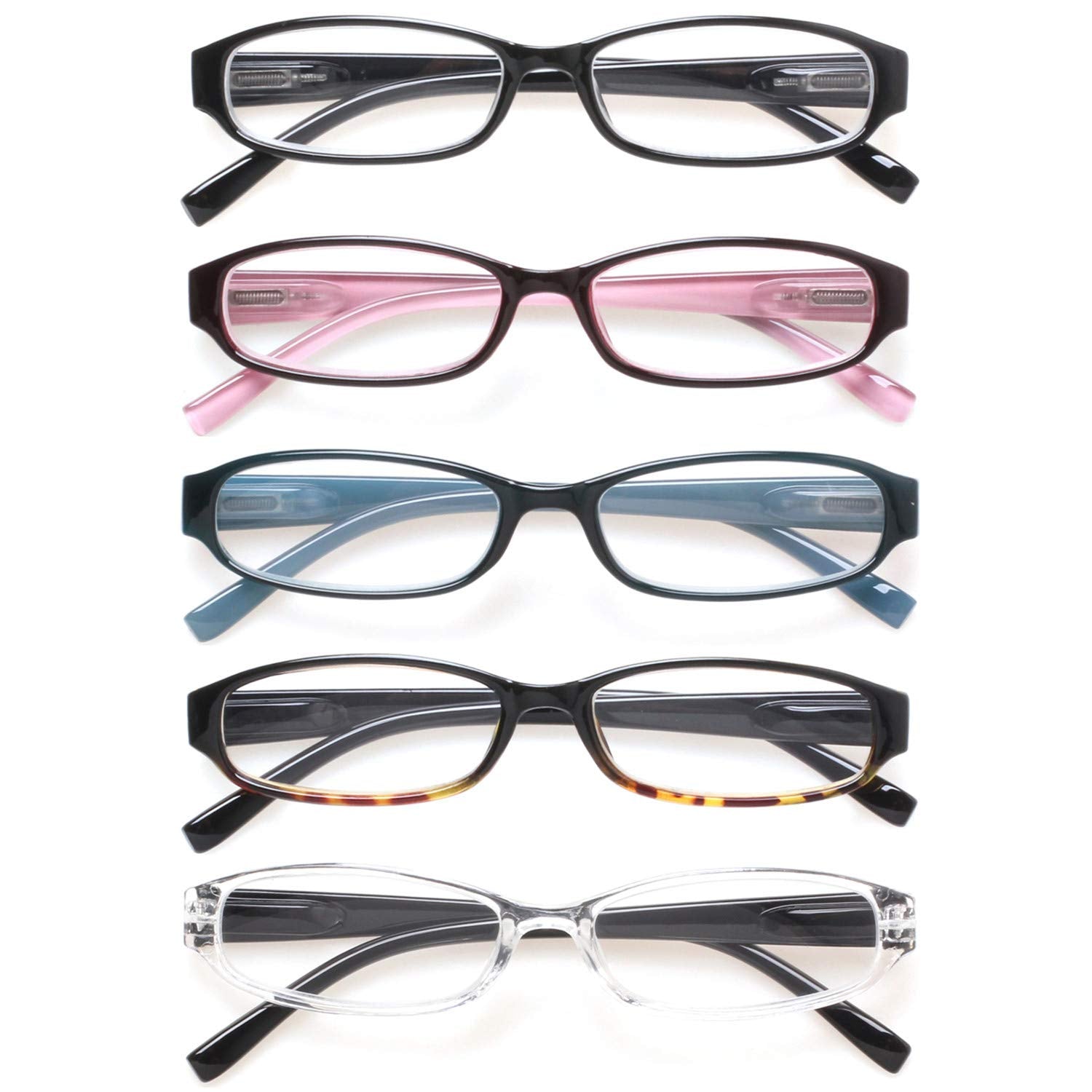 NORPERWIS reading glasses 5 pack unisex pattern frames for shared use.