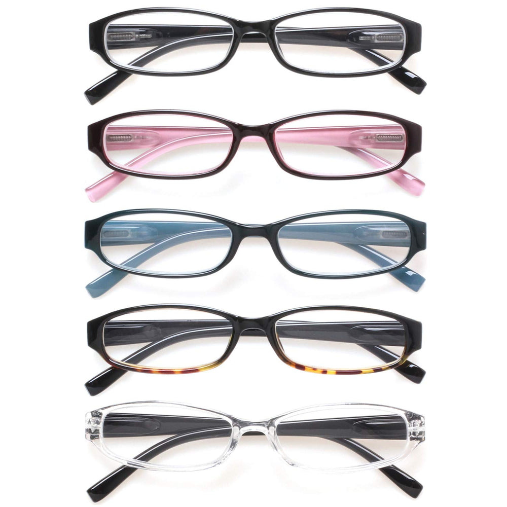 NORPERWIS reading glasses 5 pack unisex pattern frames for shared use.