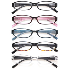 NORPERWIS reading glasses 5 pack unisex pattern frames for shared use.