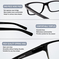 NORPERWIS black-frame reading glasses stylish design for everyday use.
