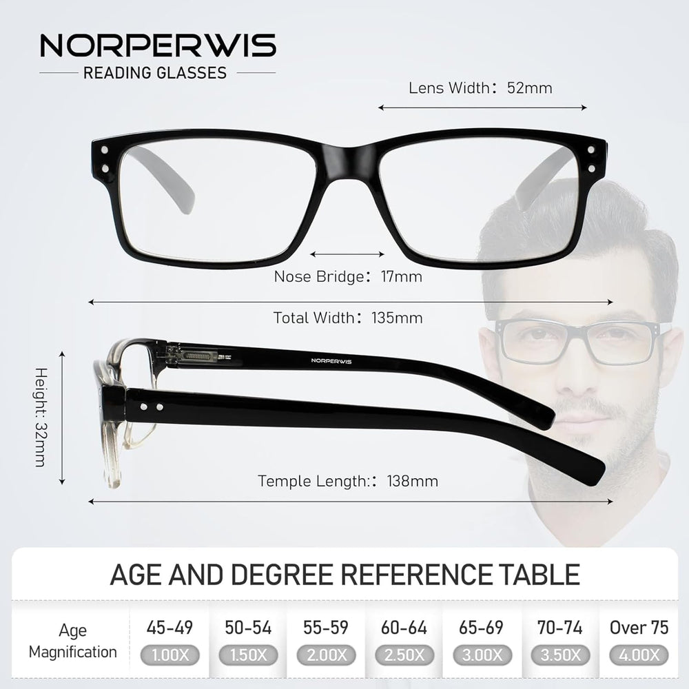 NORPERWIS reading glasses spring hinge close-up highlighting comfort for long reading sessions.
