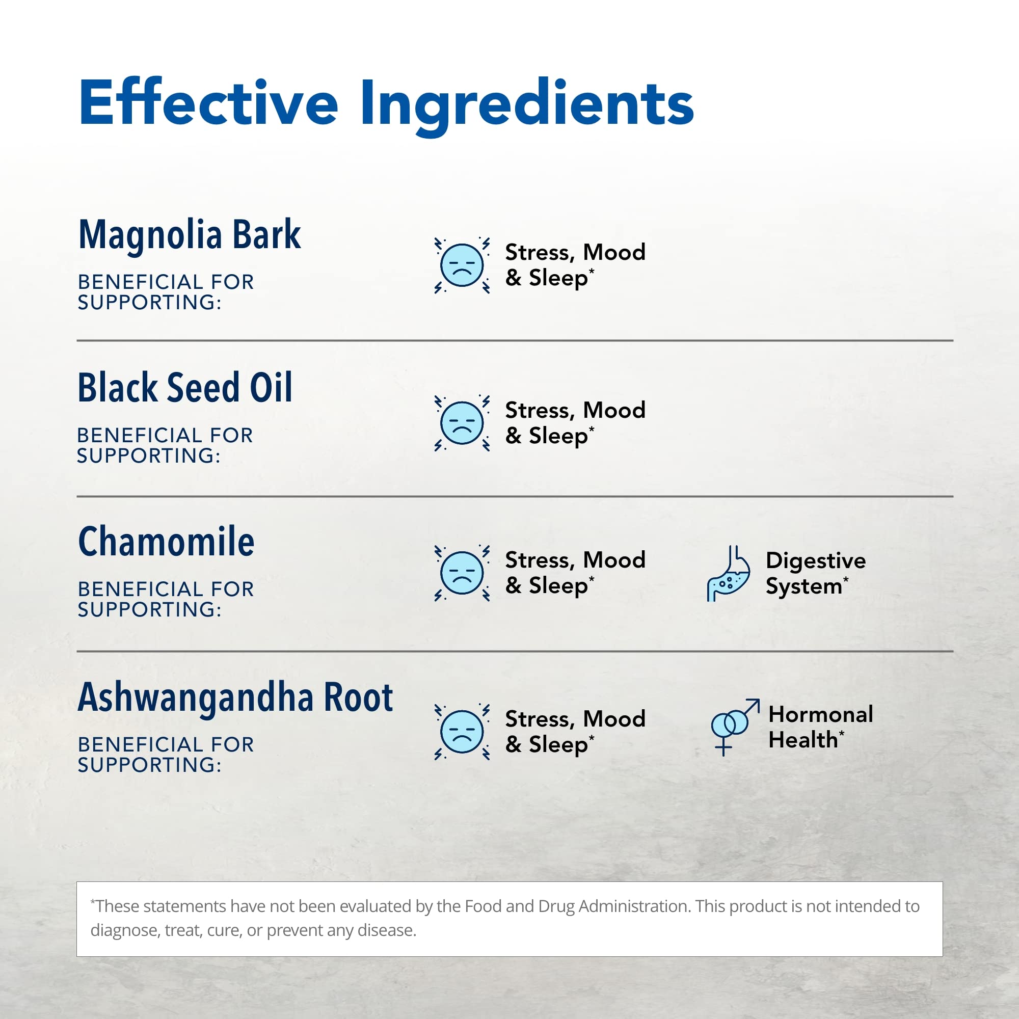 Herbal-zzZs label displays non-GMO and plant-based formula