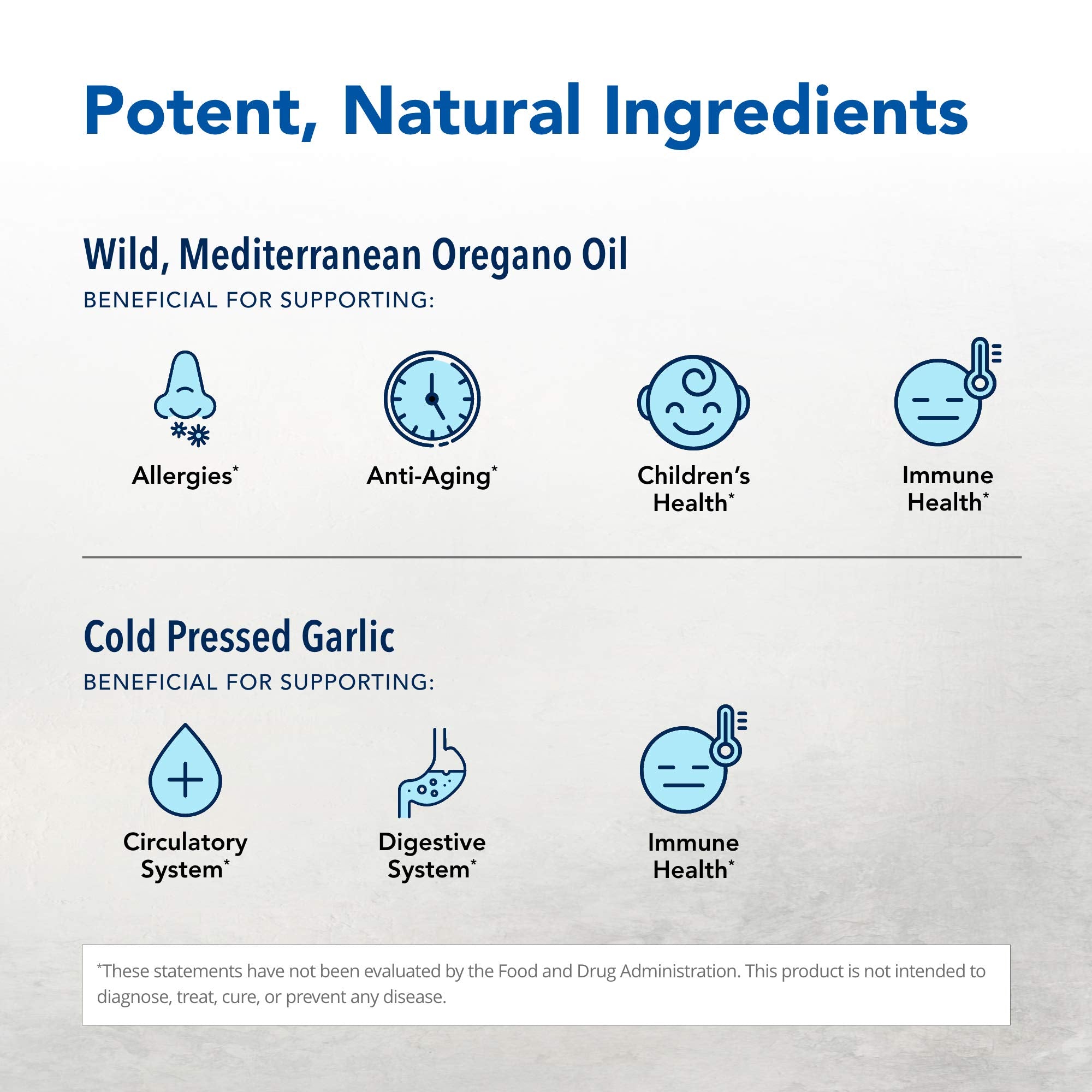 Oregano oil P73 detail showcases the potent oregano component.