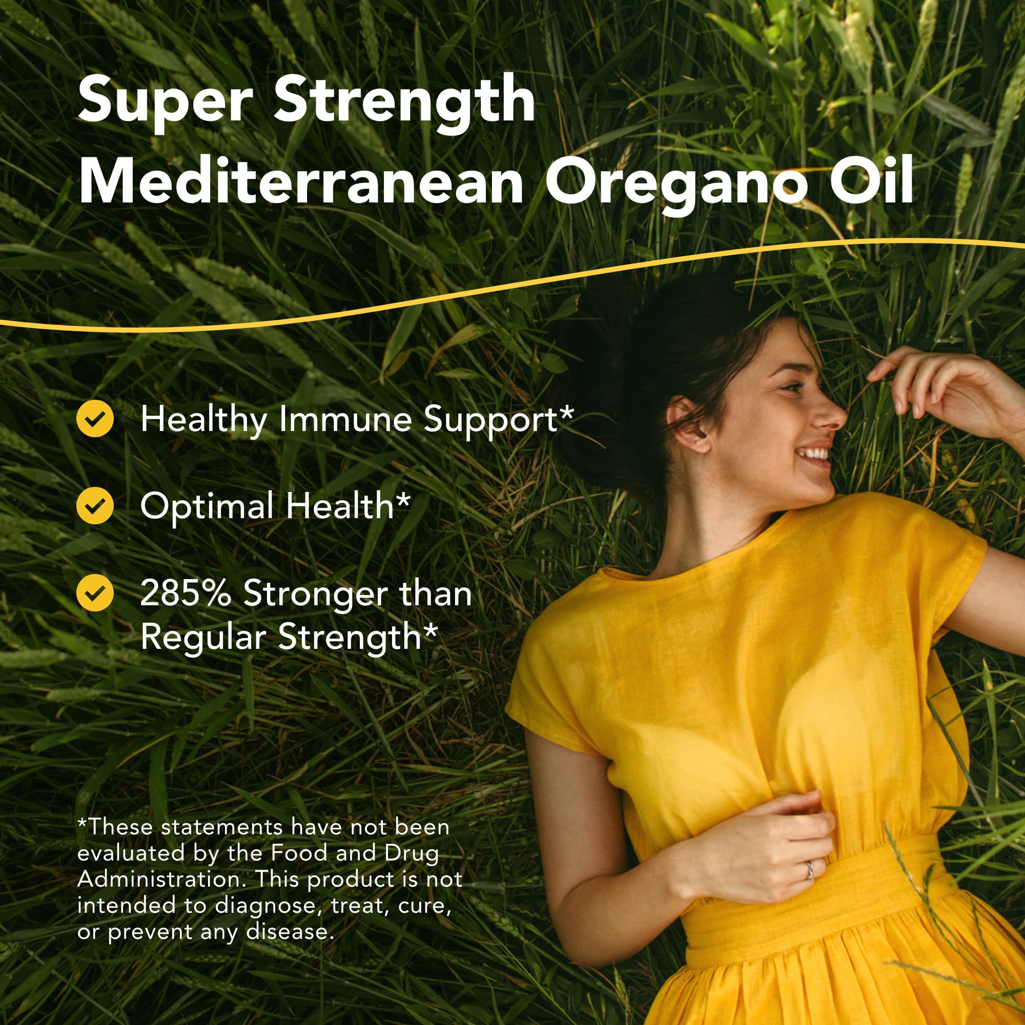 North American Herb and Spice Oreganol P73 drops highlighting oregano-to-olive oil ratio.