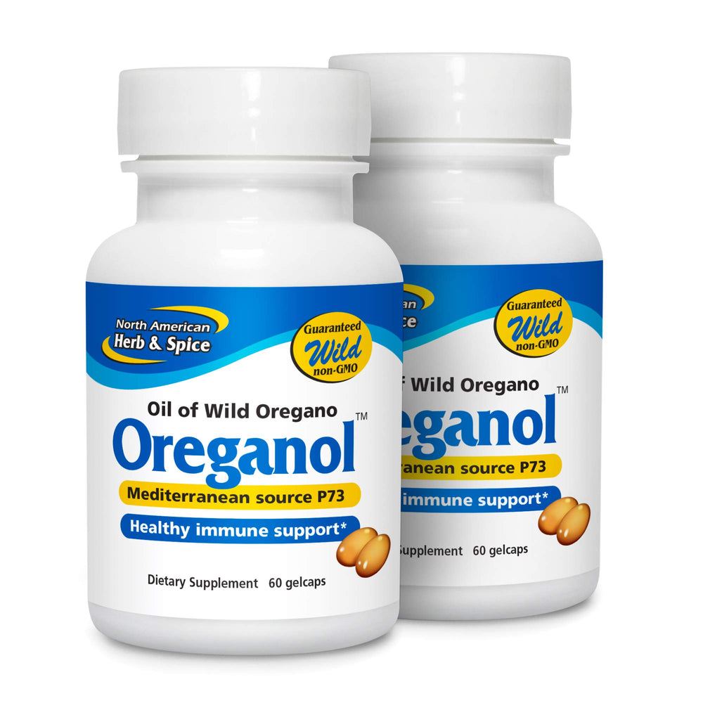 North American Herb & Spice Oreganol P73 bottle with full-spectrum oregano oil for daily immune support