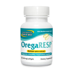 North American Herb & Spice OregaResp P73 softgels closeup highlighting oregano oil potency