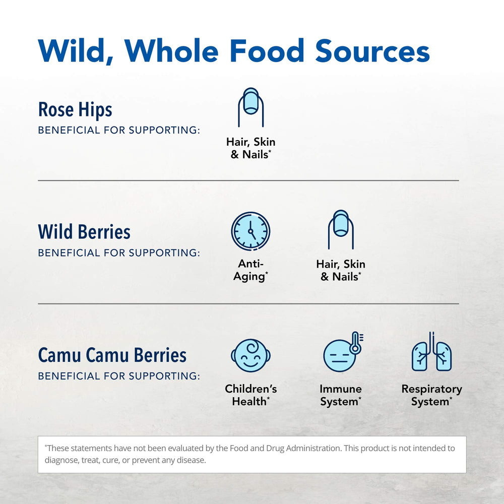 Camu Camu berries in Purely-C delivering natural Vitamin C with flavonoids