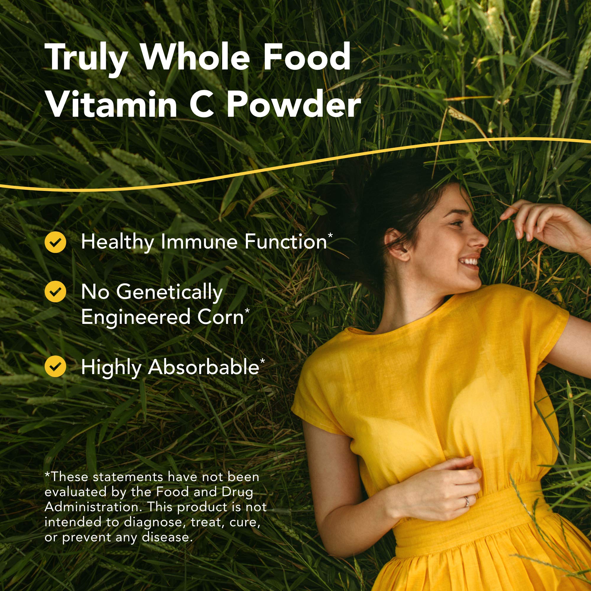 Purely-C immunity support image showing natural Vitamin C from whole foods