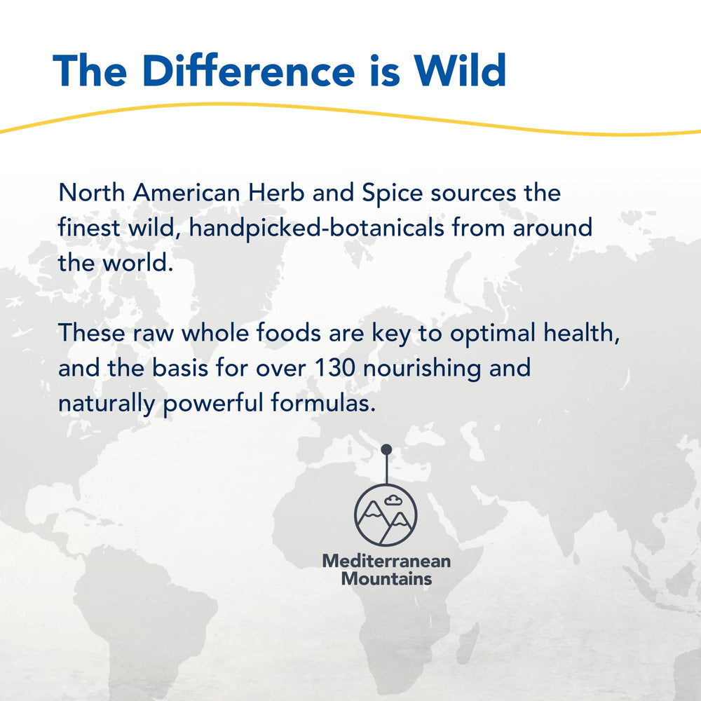 North American Herb and Spice Wild oregano oil P73 label emphasizing purity.