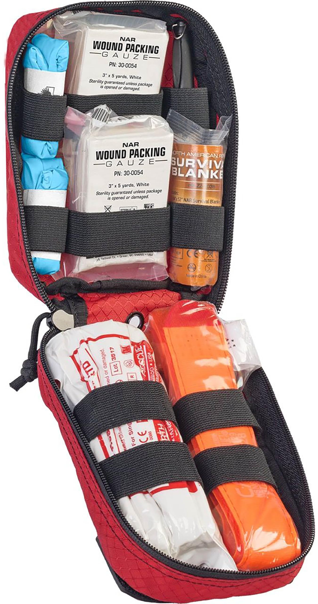 North American Rescue ETD included for versatile wound dressing and stabilization