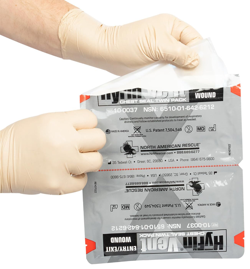 Red tab close-up on HyFin system highlighting peel-and-apply action.