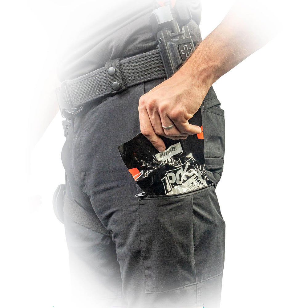 North American Rescue IPOK vacuum-sealed packaging with Red Tip Technology for easy opening.