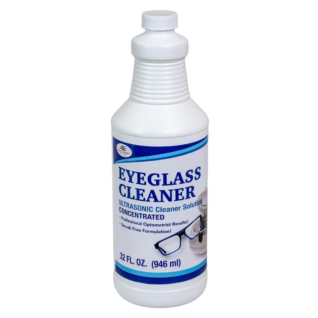 Northwest Enterprises Ultrasonic eyeglasses cleaner bottle for easy at-home lens cleaning.
