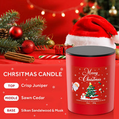 NORVENCE red jar candle packaging showcases holiday design and ready-to-gift appeal.