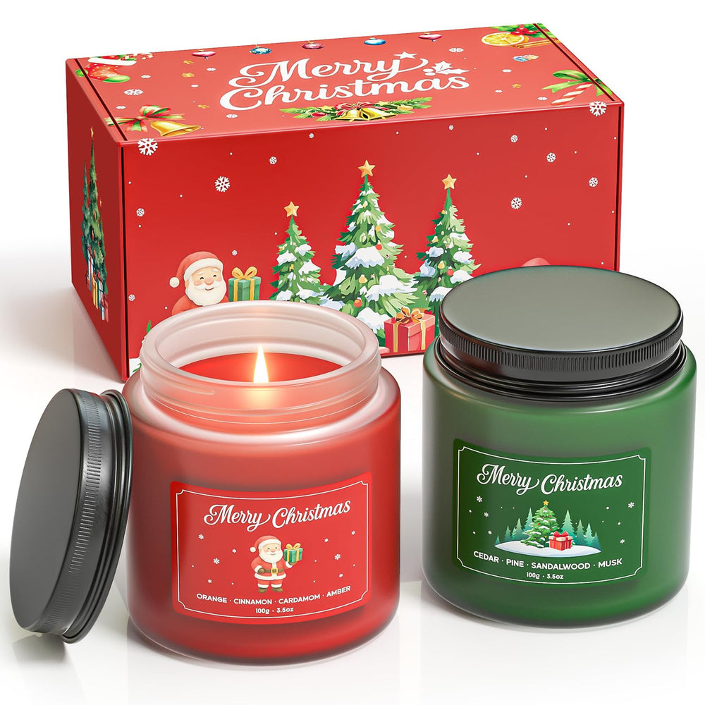 Norvence Christmas Candles gift set box, elegant packaging for gifting.