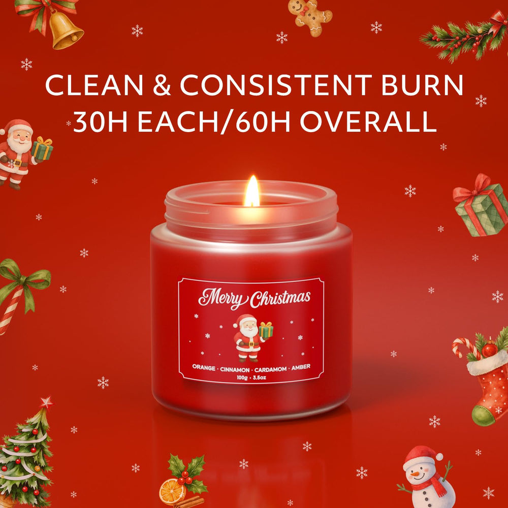 Norvence candle with orange and cinnamon spice for a warm holiday mood.