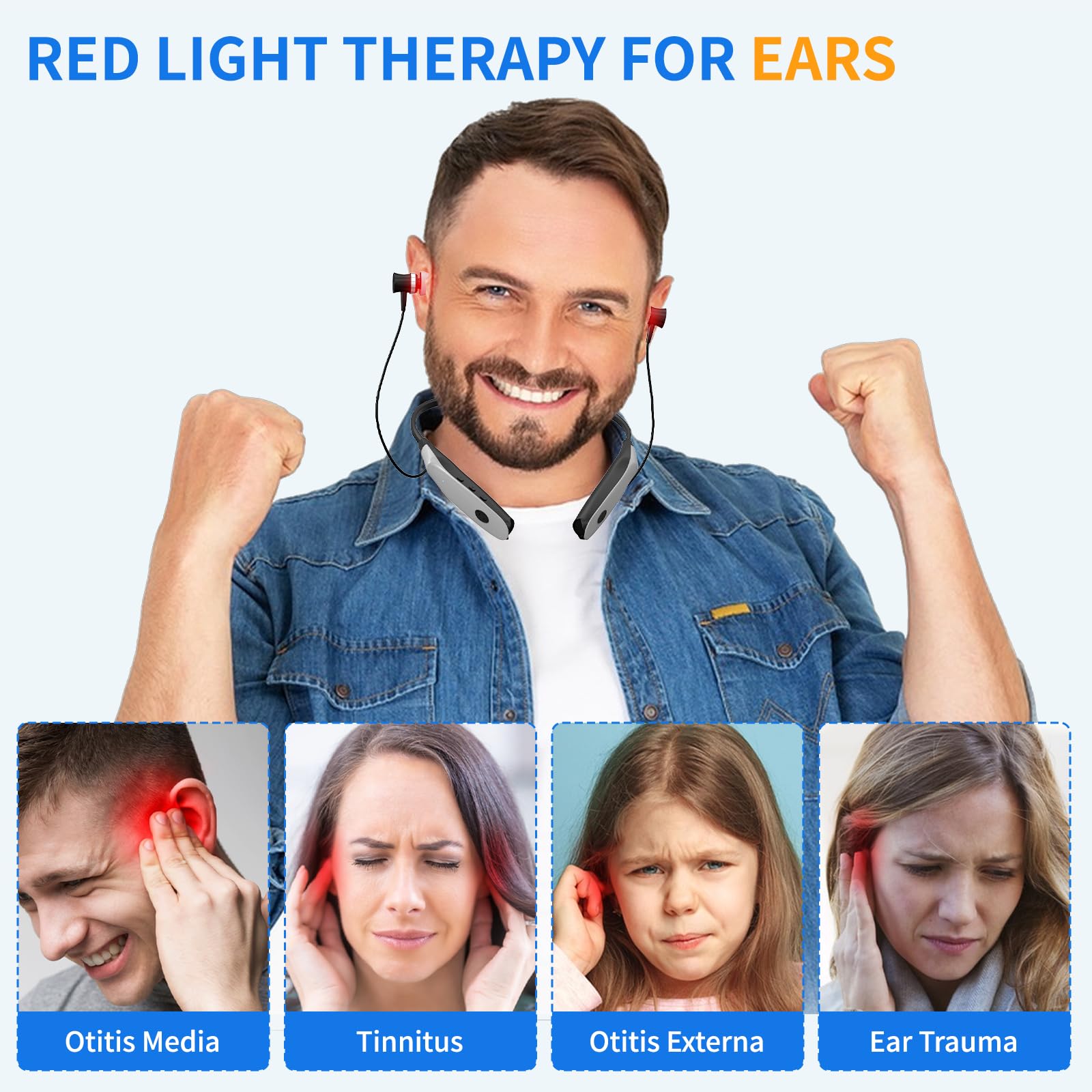 Three ear-cover sets included for customizable fit on the 2-in-1 device.