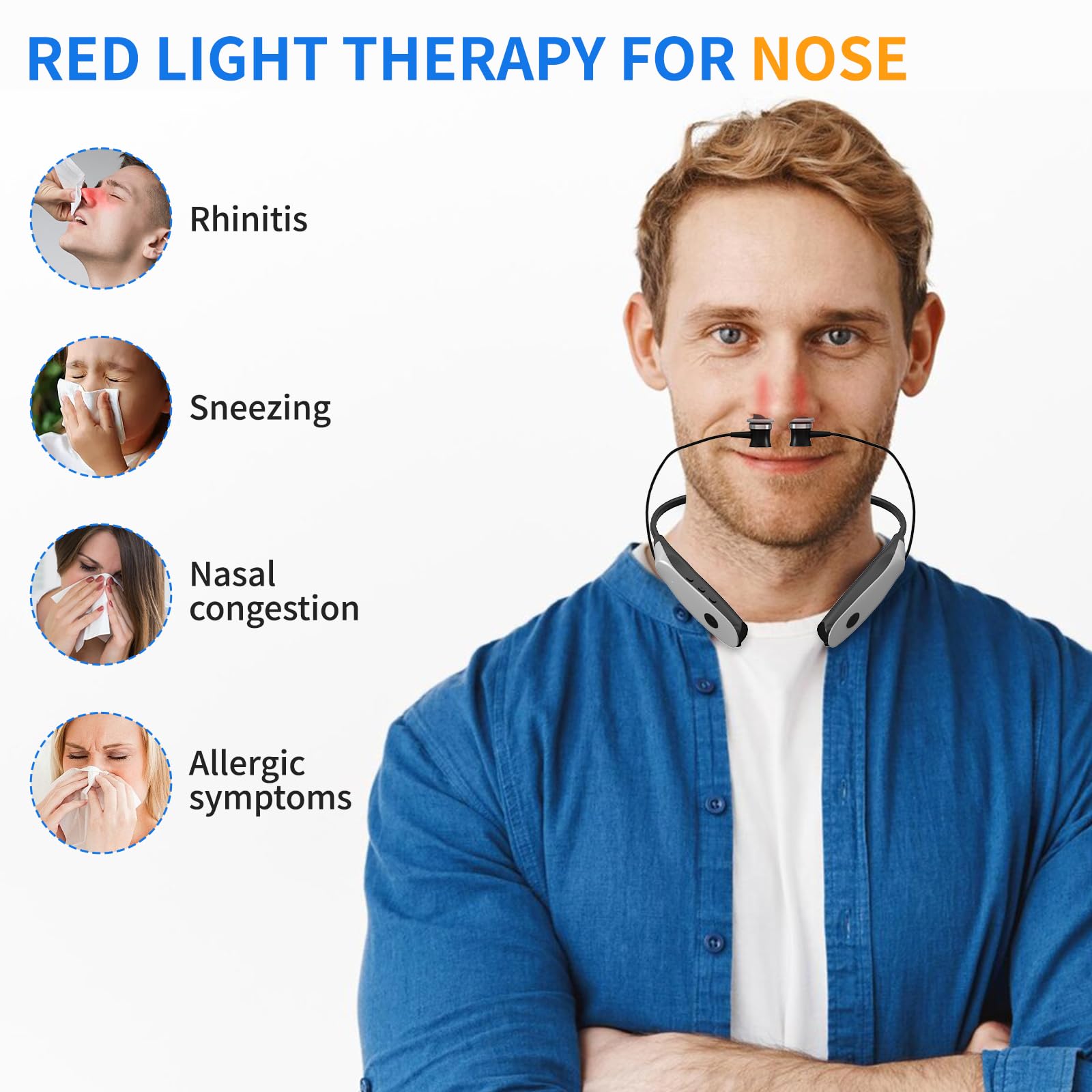 Nasal sleeve included for nose use with the 2-in-1 wellness device.