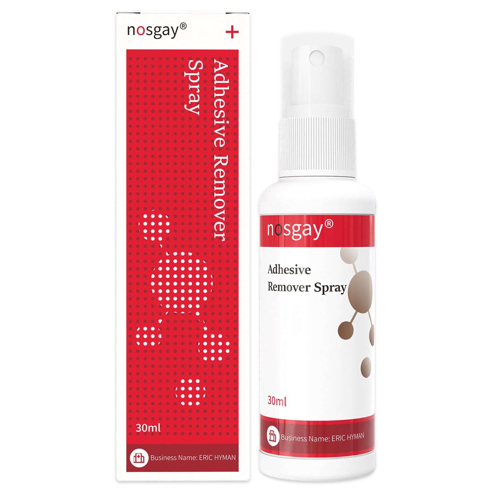 Nosgay adhesive remover spray application promotes painless, easy removal of adhesives.