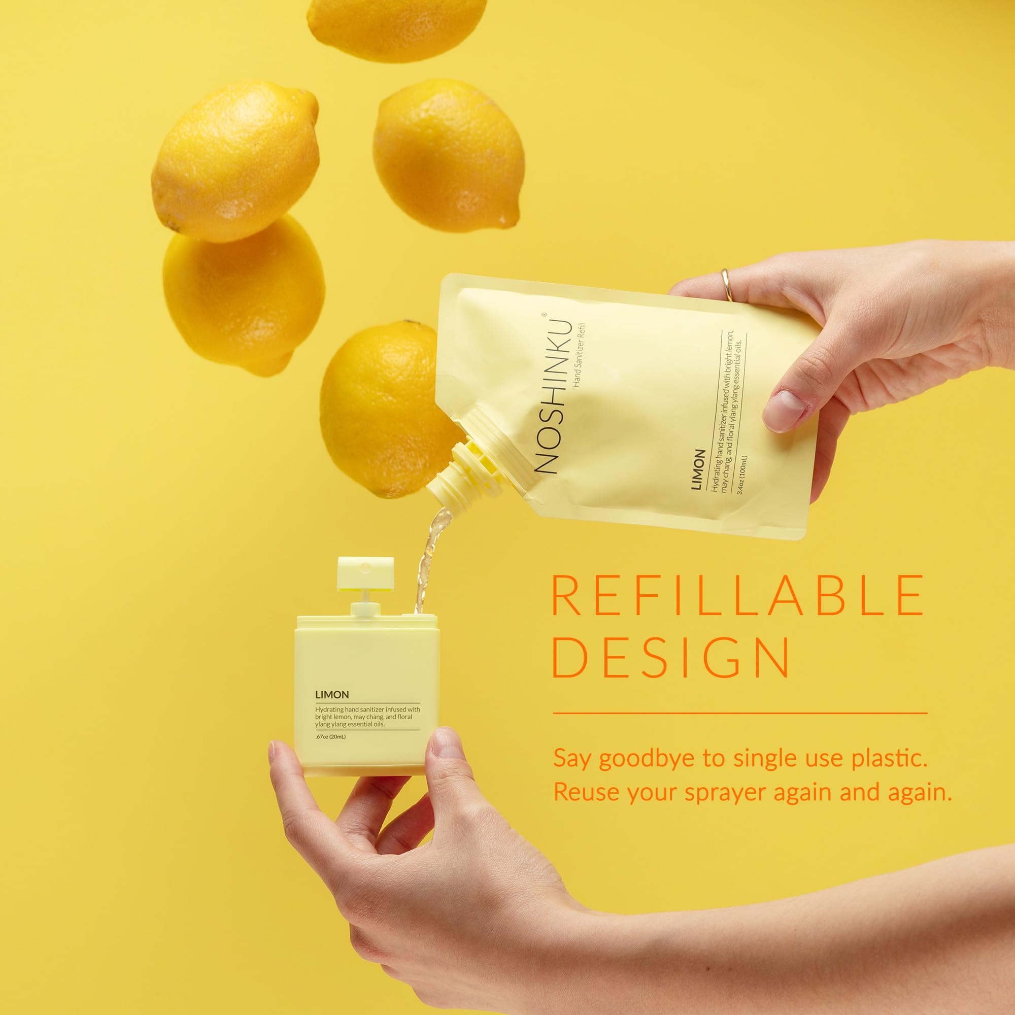 Noshinku Discovery Deux orange coriander spray bottle with uplifting travel scent