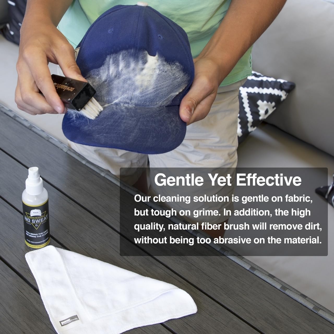 No Sweat Premium Hat Cleaner microfiber towel for quick drying and finish