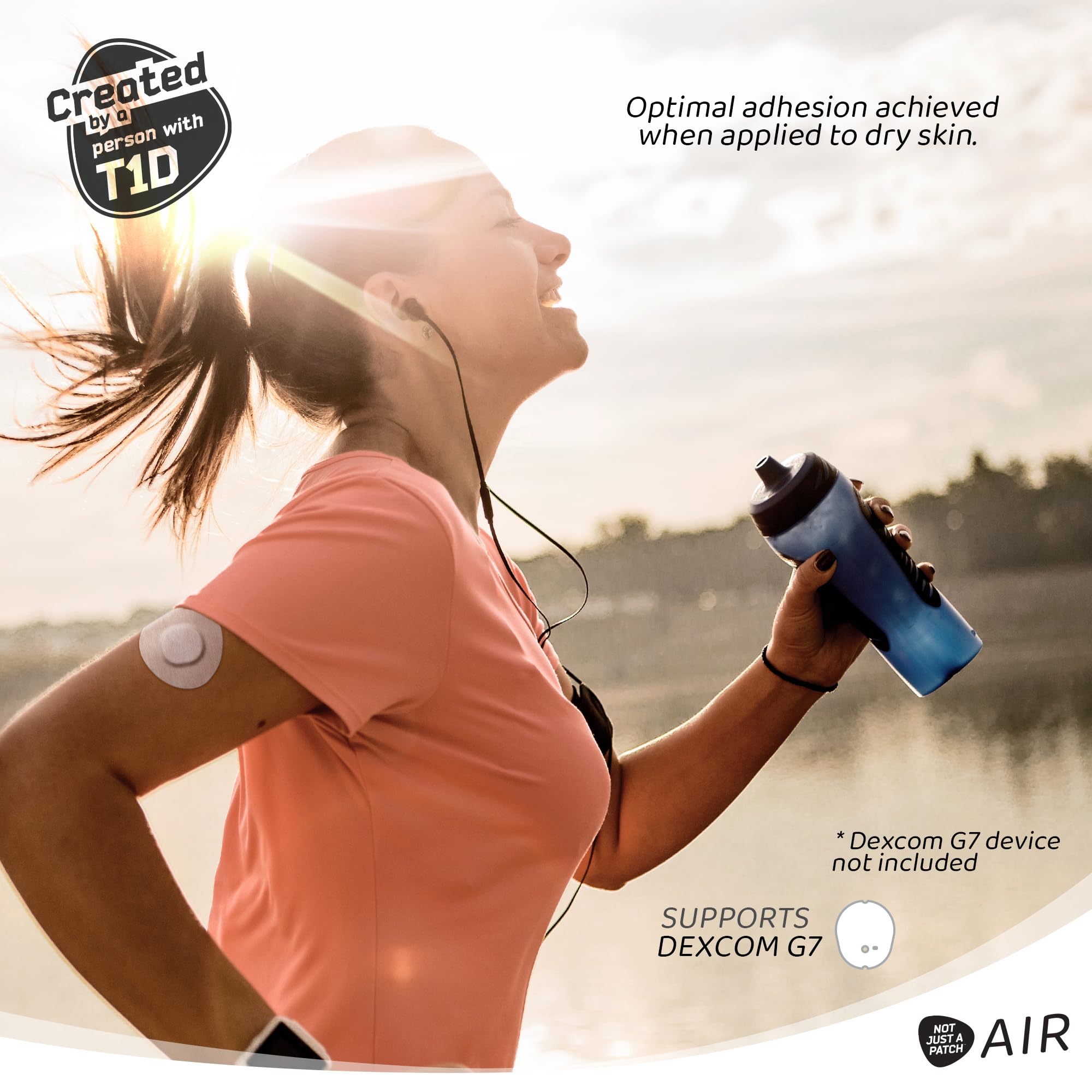 Long-wear Air patch supports 10–14 day adhesion on dry skin