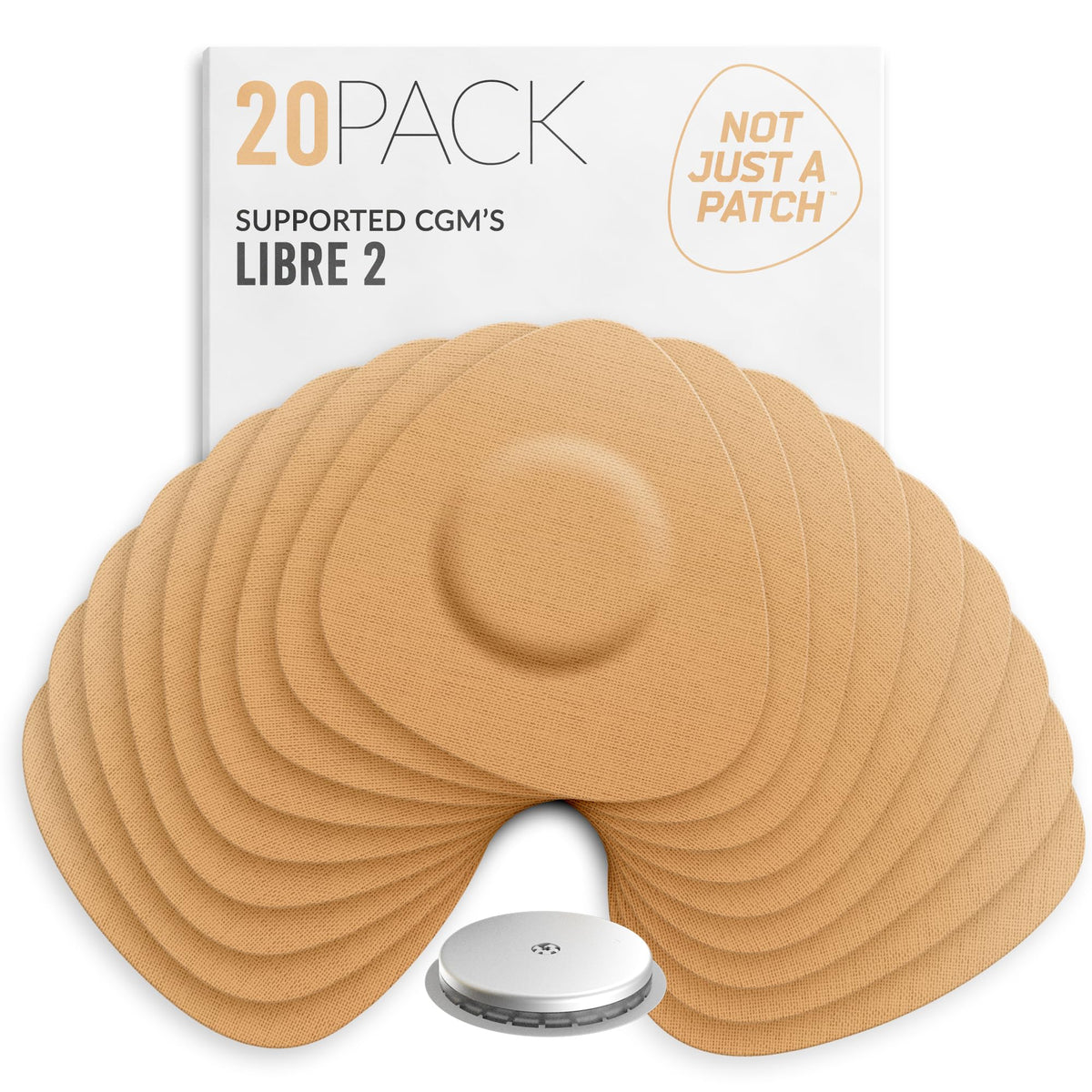 Not Just A Patch Freestyle Libre 2 sensor cover on skin for secure wear.