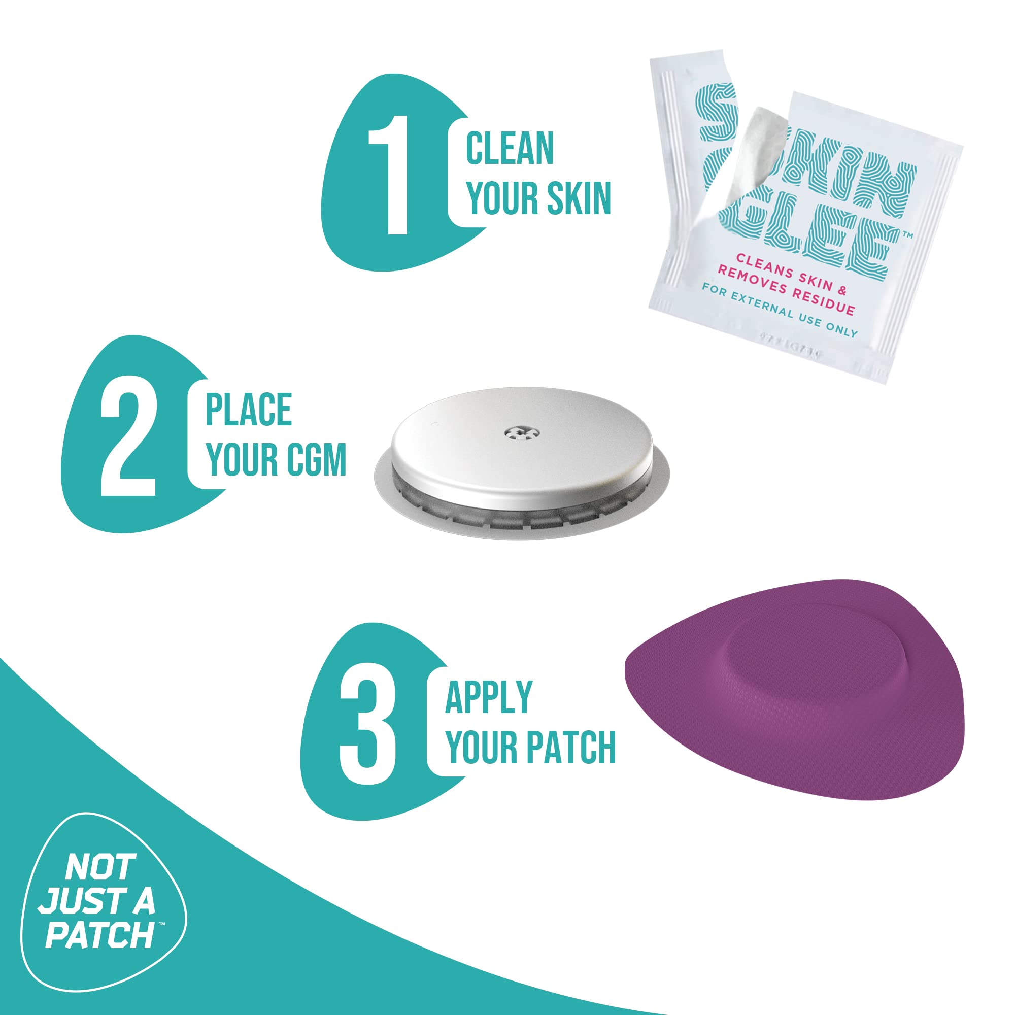 Not Just A Patch Skin Glee wipes bundle display shows portable cleaning solution.
