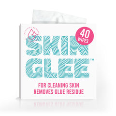 Not Just A Patch Skin Glee wipes pack-foil supports skin prep for reliable adhesion.