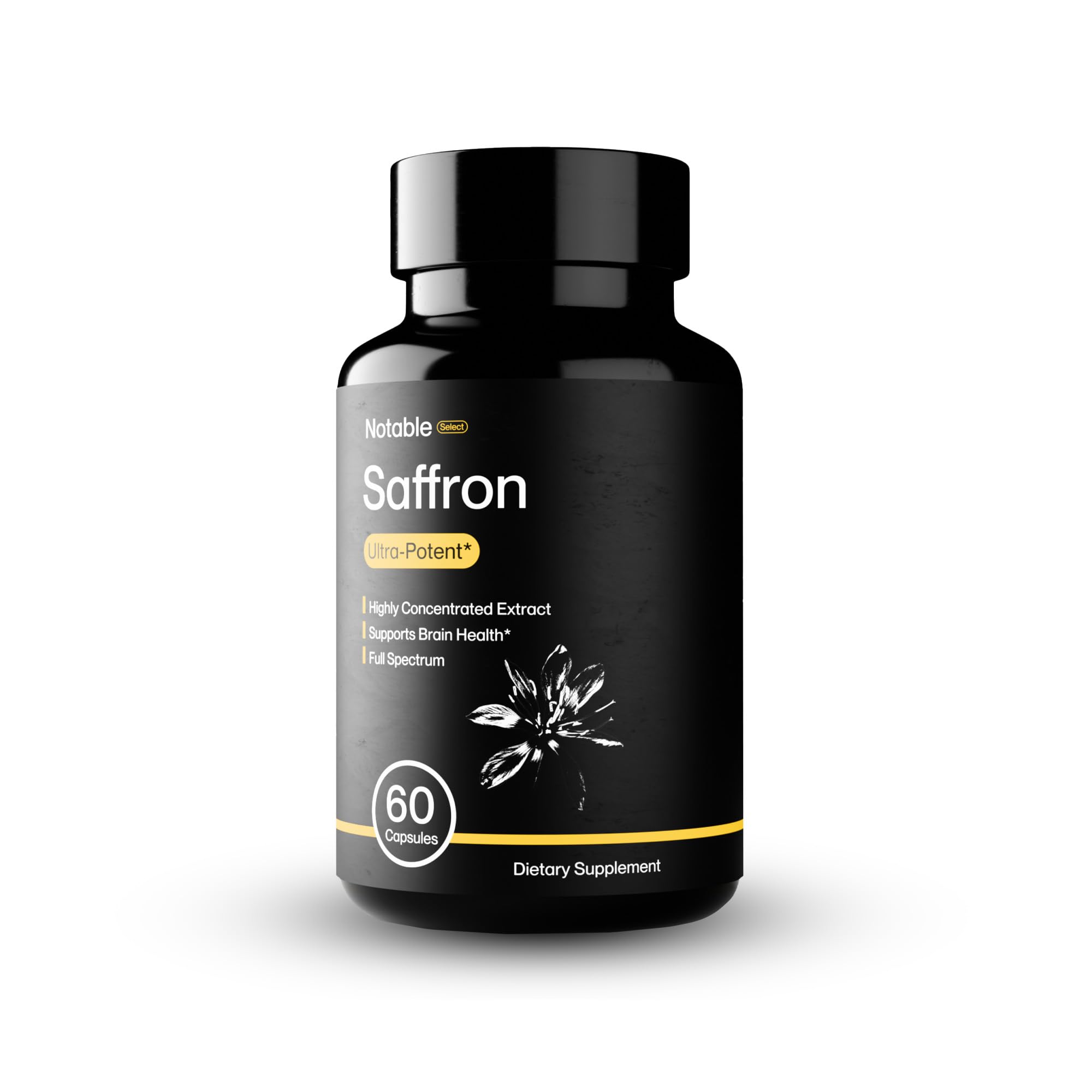 Notable saffron extract 30mg bottle highlighting premium mood and focus support