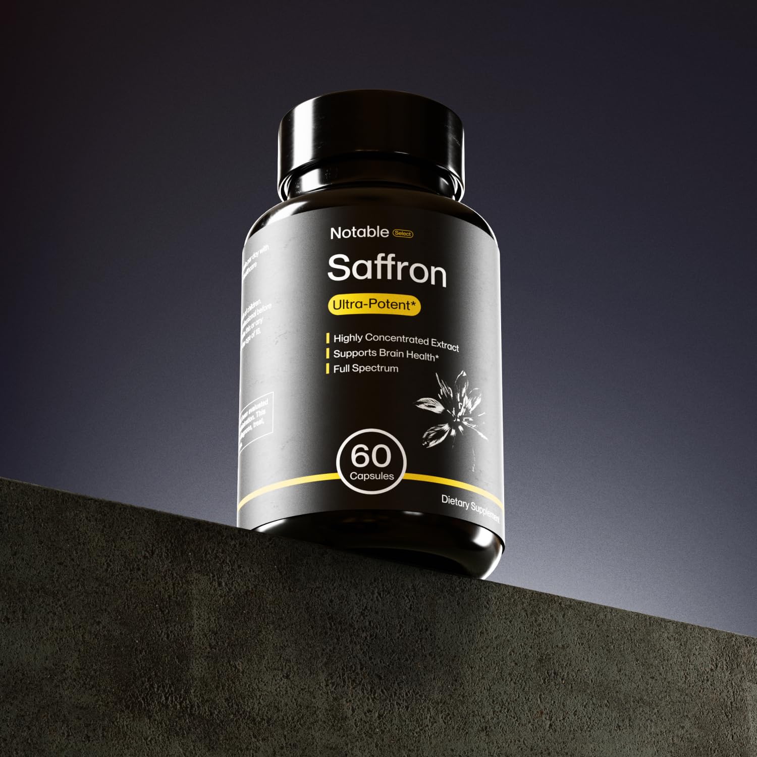 Notable saffron extract 60-day supply bottle ready for daily use