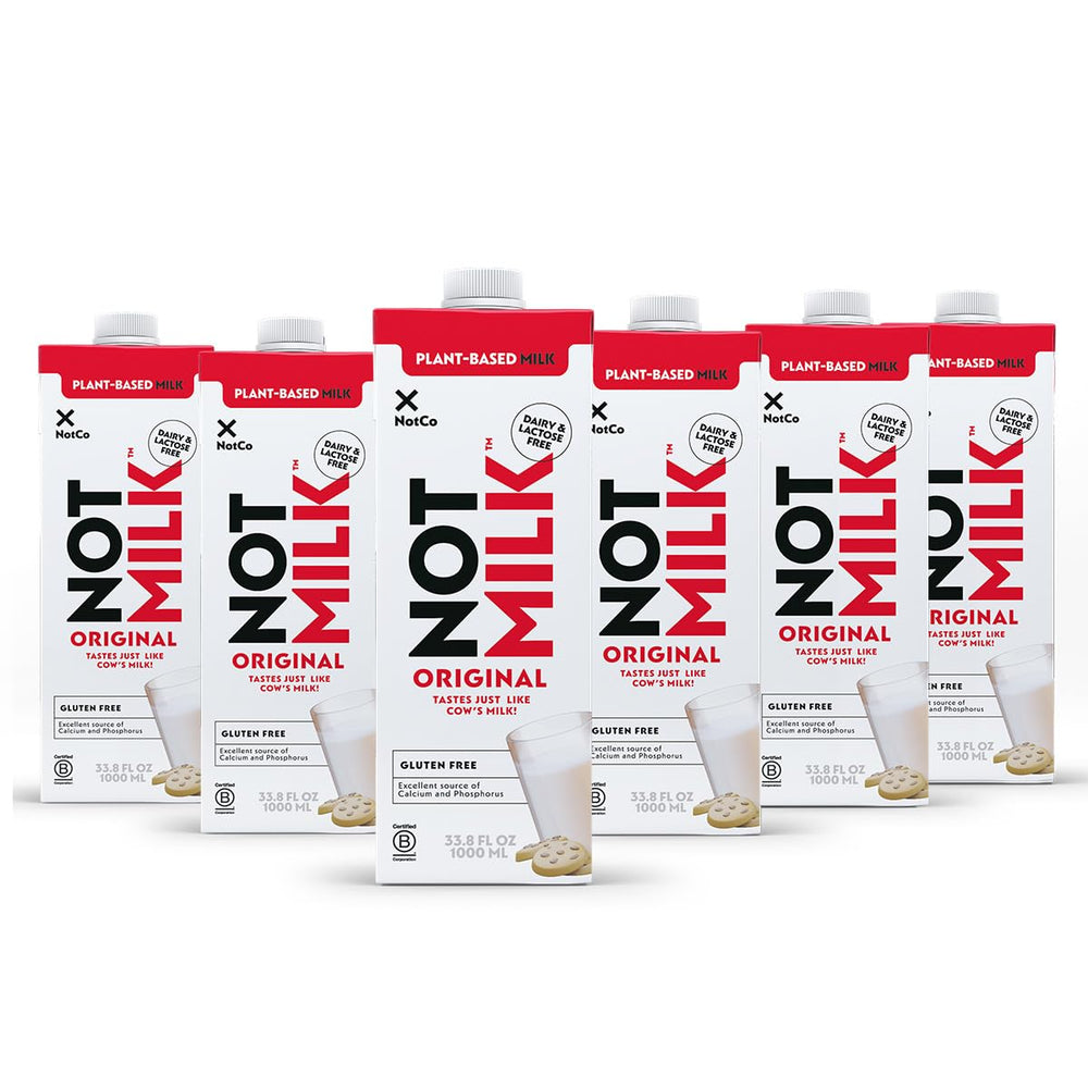 NotMilk Original 6-bottle pack offers a convenient shelf-stable plant-based option for everyday beverages.