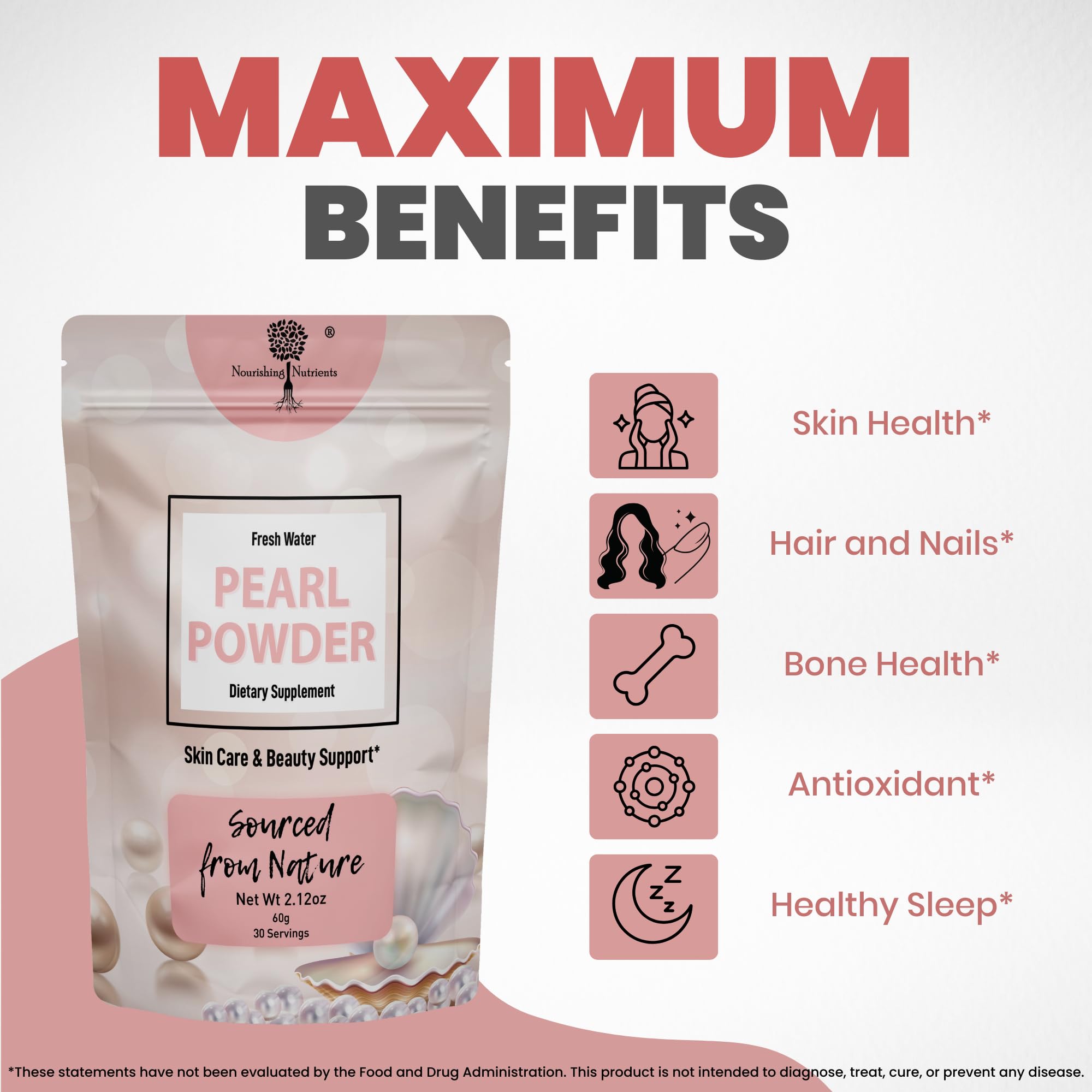 Nourishing Nutrients Pearl Powder with minerals supports bone health