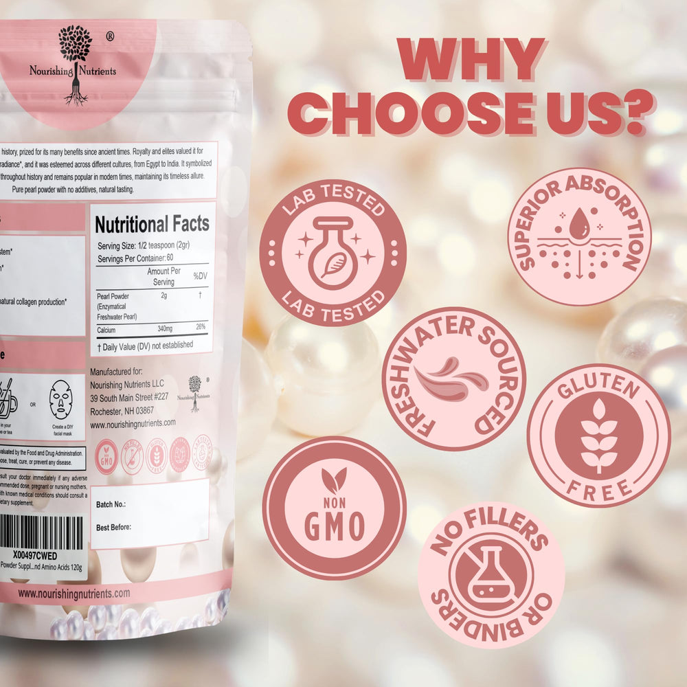 Nourishing Nutrients Pearl Powder easy to mix into drinks or skincare