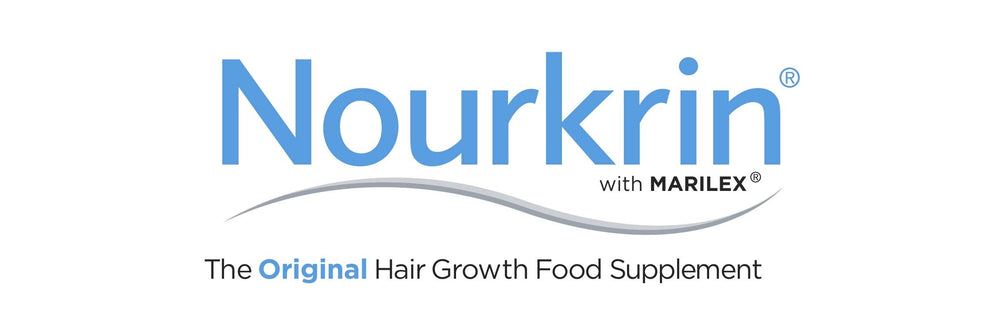 Nourkrin Man packaging emphasizes fenugreek and omega-3 benefits.