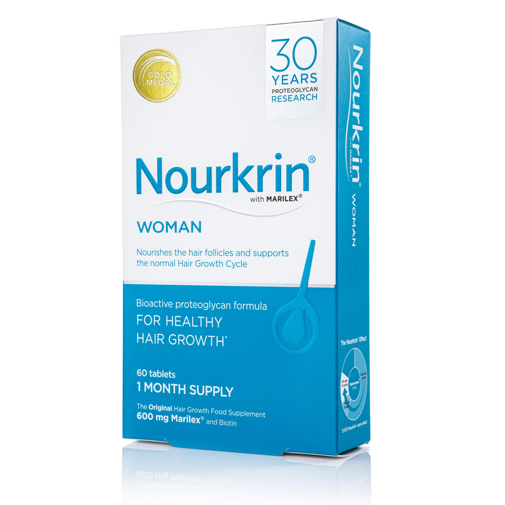 Nourkrin Woman natural ingredients with Marilex presented in a thoughtful blend.