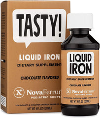 NovaFerrum Tasty bottle of chocolate-flavored iron drops for kids