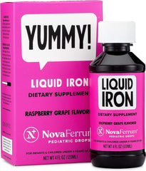 NovaFerrum Yummy bottle with dropper for easy iron dosing.