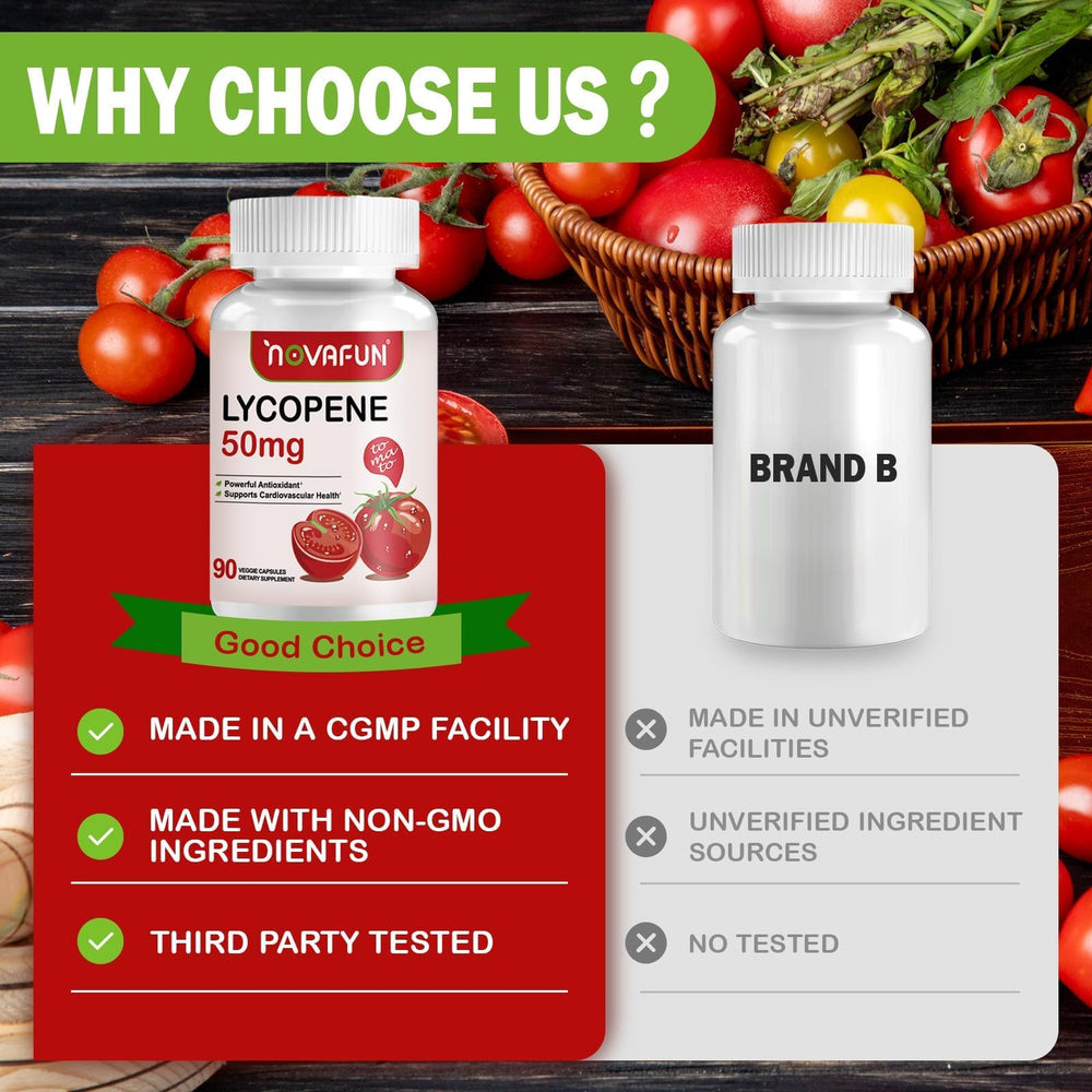 Novafun Lycopene 50mg USA-made production line close-up.