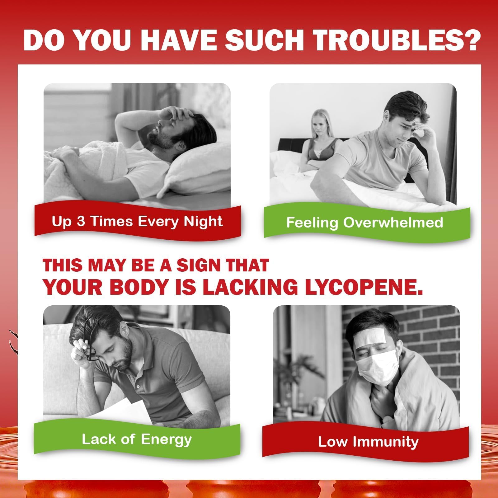 Novafun Lycopene 50mg capsules on skin-care setup, possible skin support.
