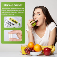 Novafun potassium citrate capsules with meals for easy daily use.