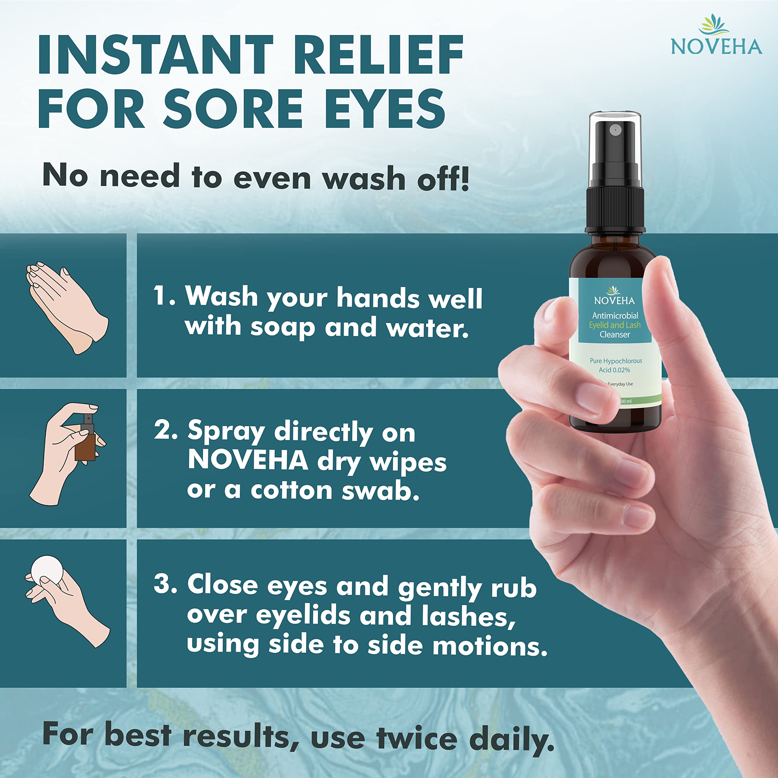 NOVEHA product is alcohol-free and fragrance-free for sensitive skin.