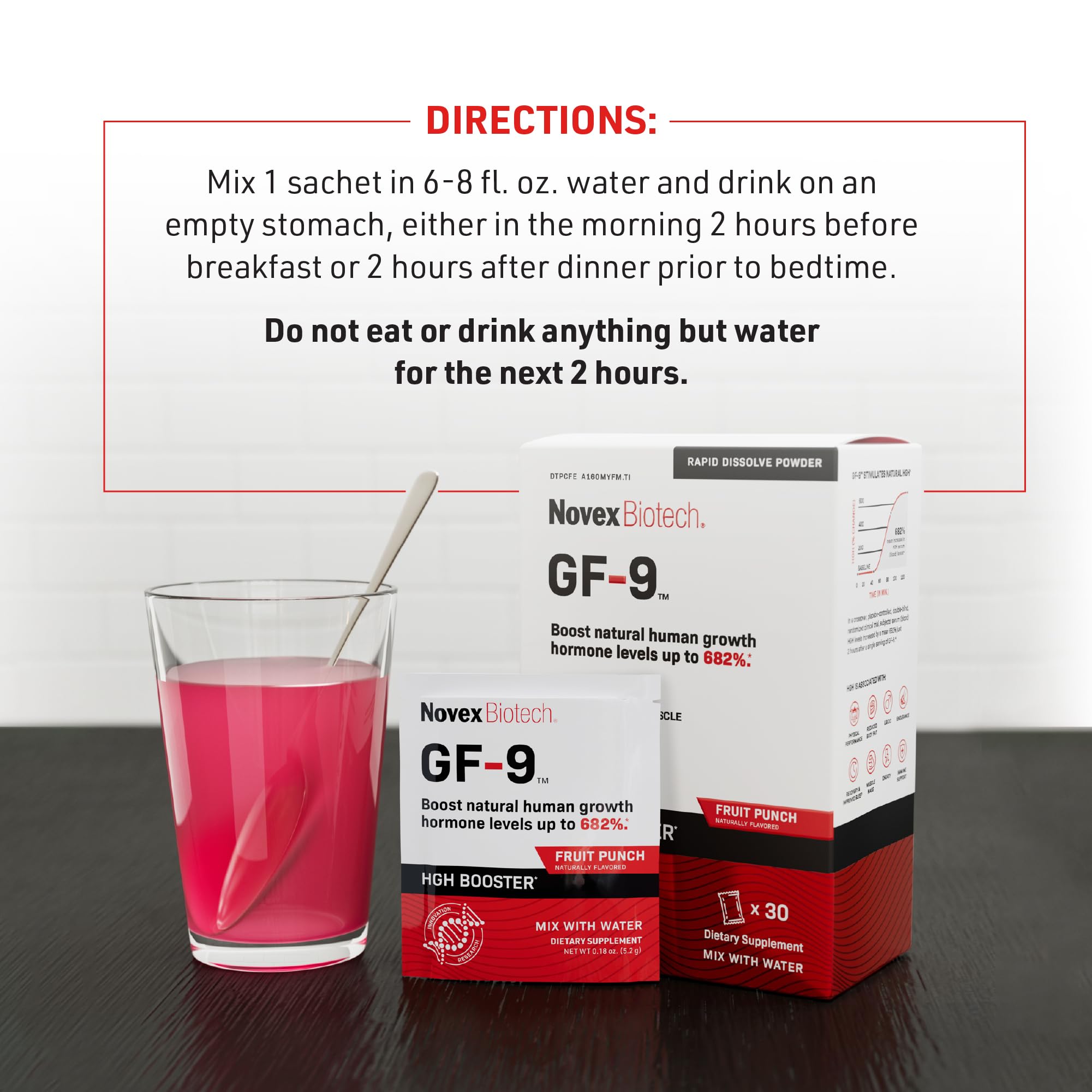 Novex Biotech GF-9 powder in a daily routine setting, supporting stamina and recovery.