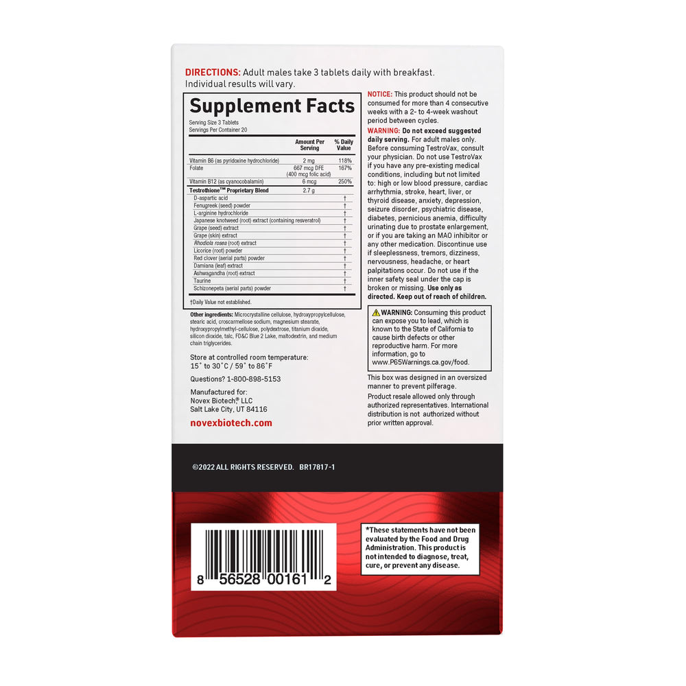Testrovax tablets on a tray imply consistency and easy daily supplementation.