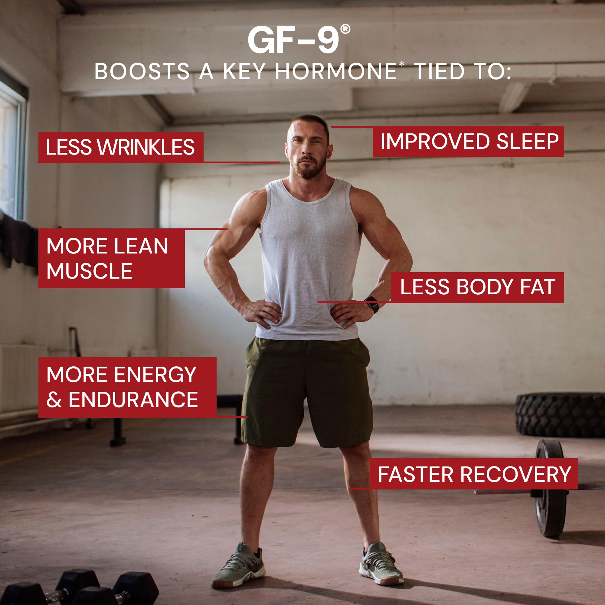 GF-9 capsules close-up in bottle signaling daily energy support.