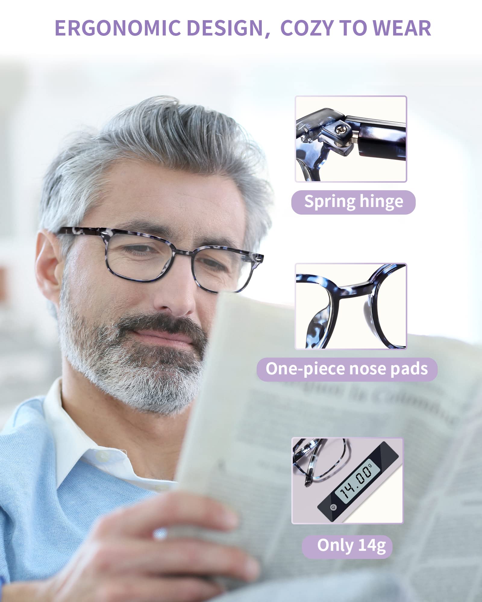 NOVIVON spring hinge design provides flexible fit for different face shapes